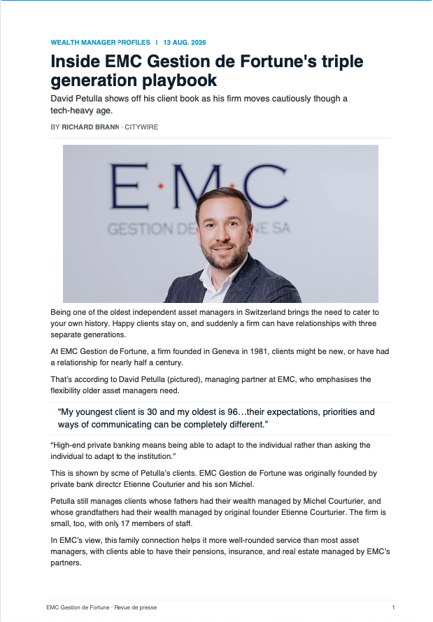 Inside EMC: Fortune's Triple-Generation Playbook for Wealth Management